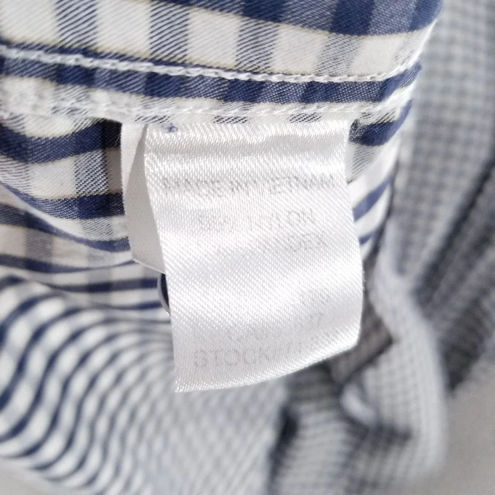 Johnston & Murphy Shirt Mens XXL Blue Check XC4 Performance Sport Tech Commuter